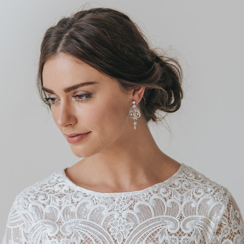 Regalia ornate crystal embellished drop earrings - Liberty in Love