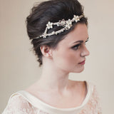 Cerys rhinestone encrusted branch hairvine with enamel flowers and pearls - Liberty in Love