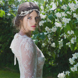 Cerys rhinestone encrusted branch hairvine with enamel flowers and pearls - Liberty in Love