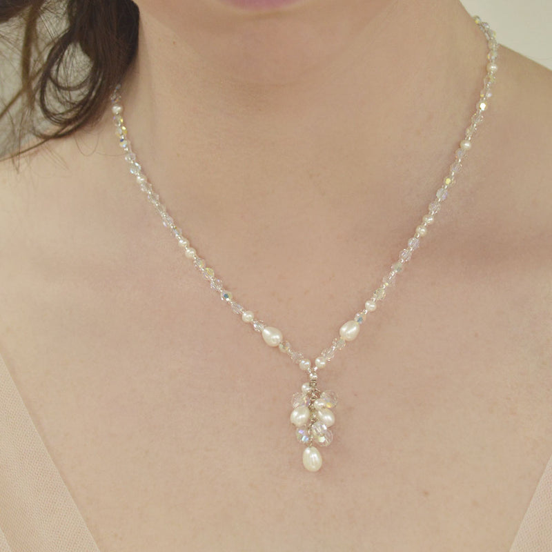 Ritz pearl and crystal cluster necklace - Liberty in Love