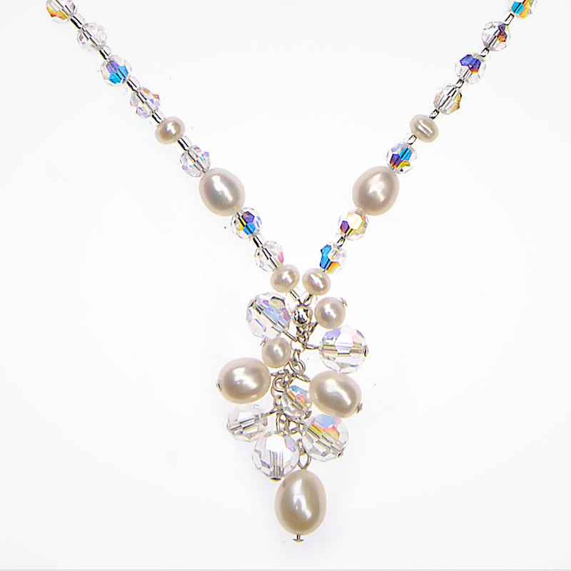 Ritz pearl and crystal cluster necklace - Liberty in Love