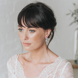 Ritza CZ leaf teardrop earrings (silver) - Liberty in Love