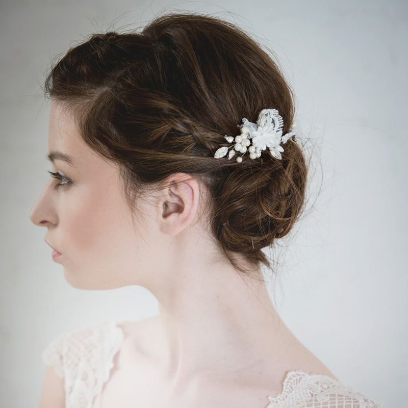 Riverdance blossoms, lace and tulle headpiece - Liberty in Love