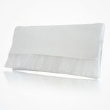 Romilly ivory satin clutch with tulle ruffle - Liberty in Love