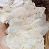 Rosalie cream lace beaded floral bridal hairband - Liberty in Love