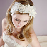 Rosalie cream lace beaded floral bridal hairband - Liberty in Love