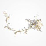 Rosamund crystal blossom gold hair vine - Liberty in Love