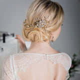 Rosamund crystal blossom gold hair vine - Liberty in Love