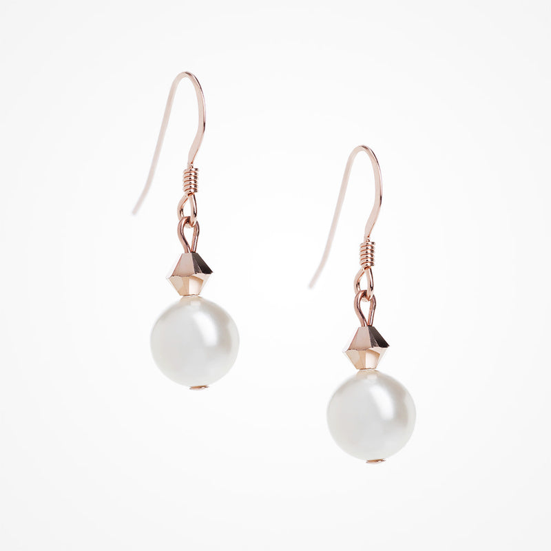 Calla rose gold pearl earrings - Liberty in Love