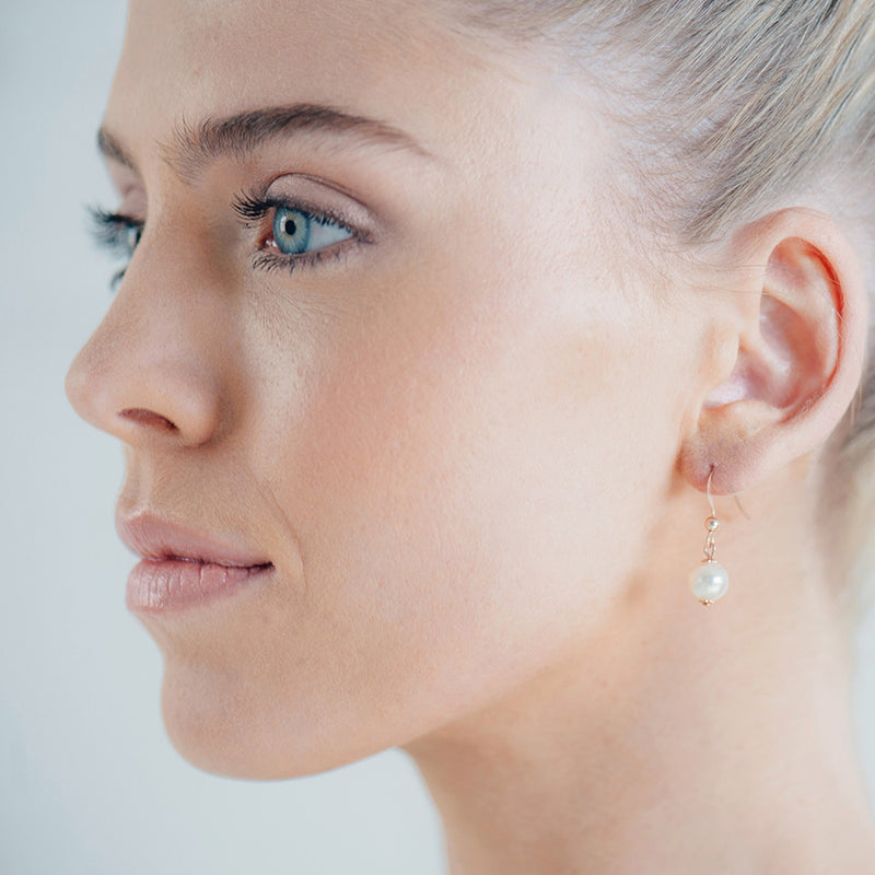 Calla rose gold pearl earrings - Liberty in Love