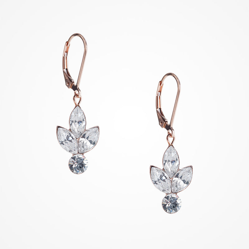 Yolanda rose gold trio of marquise cluster earrings - Liberty in Love