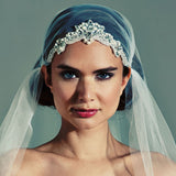 Rosehill tulle veil with hand-beaded embellishment - Liberty in Love
