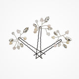 Rosie pearl, rose quartz and crystal navette hair pins (silver) - Liberty in Love