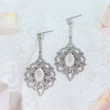 Ruby mother of pearl drop earrings - Liberty in Love