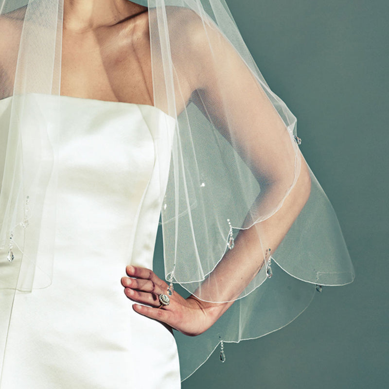 Ruthin crystal droplets tulle veil - Liberty in Love