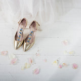 Sahara floral champagne t-bar shoes - Liberty in Love