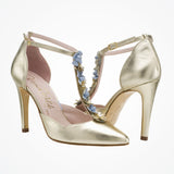 Sahara floral champagne t-bar shoes - Liberty in Love