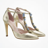 Sahara floral champagne t-bar shoes - Liberty in Love