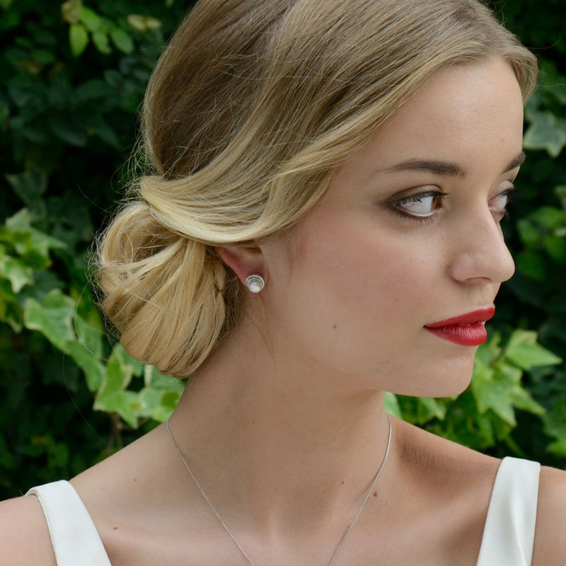 San Marino pearl bridal stud earrings - Liberty in Love