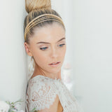Sandrine gold strands of diamante headpiece - Liberty in Love