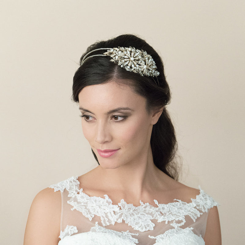 Savannah duo of golden blossoms headpiece - Liberty in Love