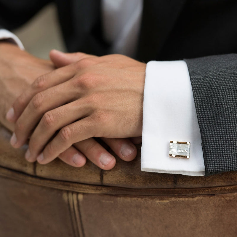 Savoy rose gold mother of pearl cufflinks - Liberty in Love