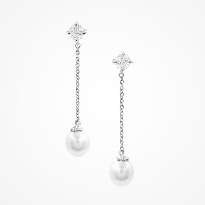 Mode chained pearl drop earrings - Liberty in Love