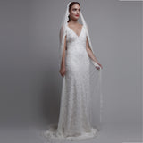 Silk tulle veil with chantilly lace trim - Liberty in Love