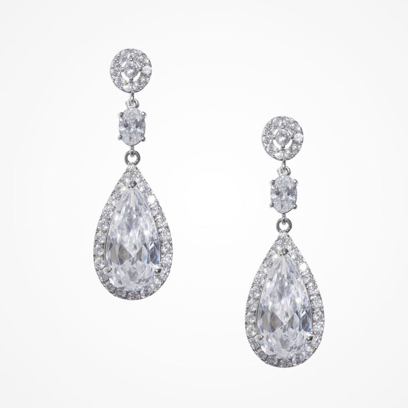 Scintillare CZ teardrop earrings (silver) - Liberty in Love