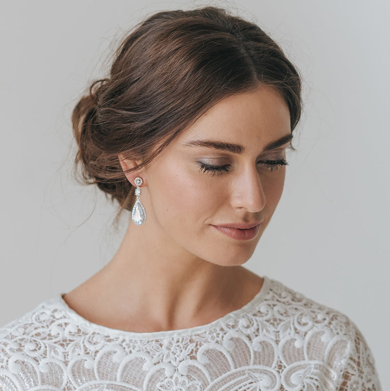 Scintillare CZ teardrop earrings (silver) - Liberty in Love