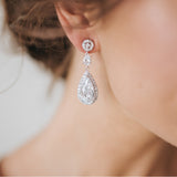 Scintillare CZ teardrop earrings (silver) - Liberty in Love