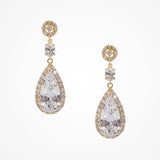 Scintillare CZ teardrop earrings (gold) - Liberty in Love