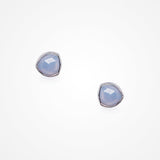 Sea mist blue lace agate irregular stud earrings - Liberty in Love