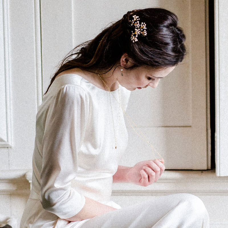 Seeds of love pearl hair pins (gold) - Liberty in Love