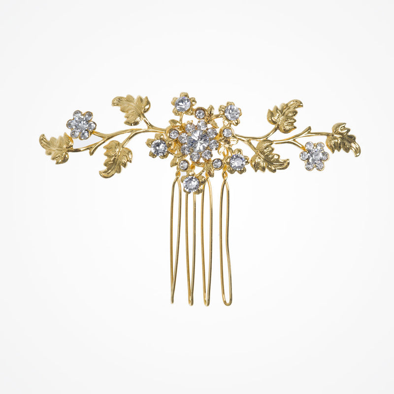 Seren crystal blossom gold vine comb - Liberty in Love