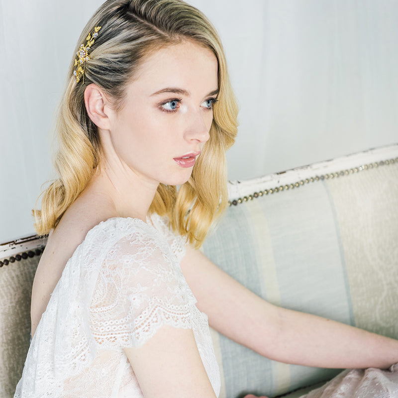 Seren crystal blossom gold vine comb - Liberty in Love