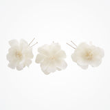 Iris trio of ivory silk flowers hair pins - Liberty in Love