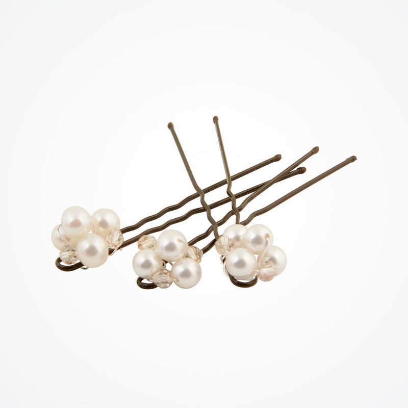 Blossom champagne pearl hair pins (set of 3) - Liberty in Love