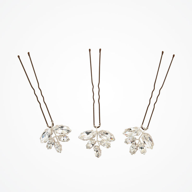 Penelope crystal hair pins (silver) - Liberty in Love