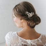 Shanti floral pearl sprig hair comb - Liberty in Love