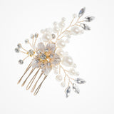 Shanti floral pearl sprig hair comb - Liberty in Love