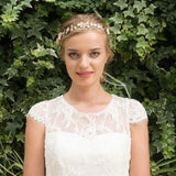 Sienna rose gold enamelled blossoms and leaves hair vine - Liberty in Love
