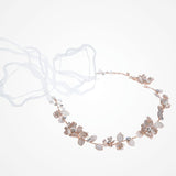 Sienna rose gold enamelled blossoms and leaves hair vine - Liberty in Love