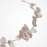 Sienna rose gold enamelled blossoms and leaves hair vine - Liberty in Love