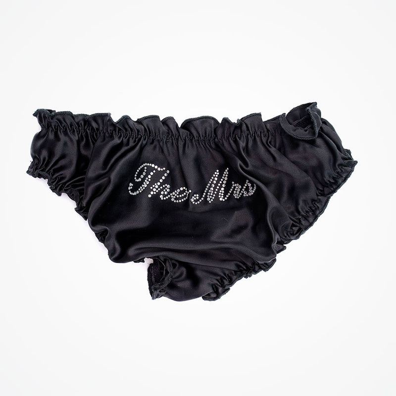 'The Mrs' bridal knickers (black silk) - Liberty in Love
