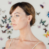 Silk crystal leaf drop earrings (gold) - Liberty in Love
