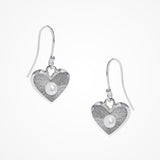Silver heart pearlette drop earrings - Liberty in Love