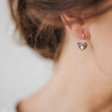 Silver heart pearlette drop earrings - Liberty in Love