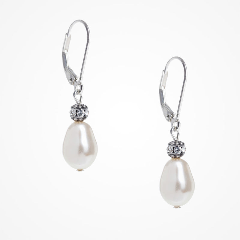 Angelica vintage inspired pearl drop lever back earrings - Liberty in Love