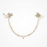 Slipper orchid gold hair drape - Liberty in Love